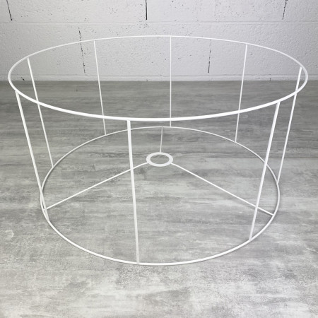 Grande Armature Ronde blanche Haut. 25 cm et Diam. 50 cm, Douille E27, 38mm pour Abat-jour