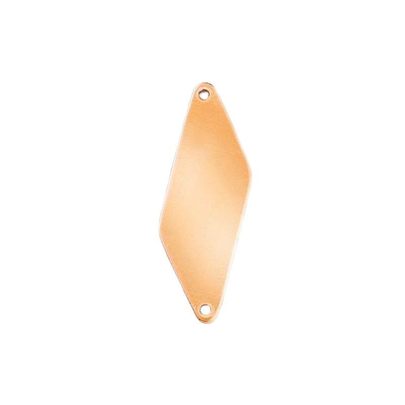 Lot de 10 Pendentifs en cuivre Losange, 2 trous, 47 x 16 mm, ébauche pour émaillage