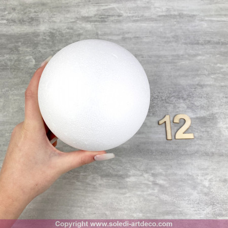Gros lot de 50 boules pleines en polystyrène diamètre 12 cm, Styropor blanc densité professionnelle