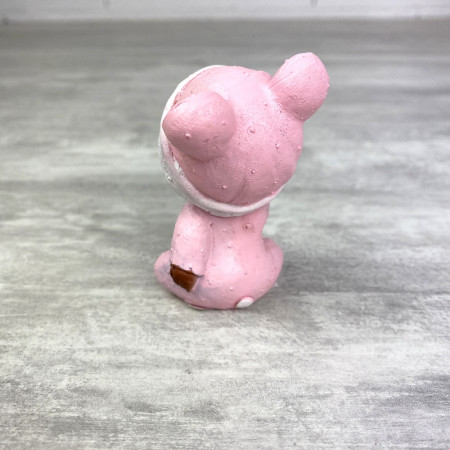 Bébé Fillette noire en pyjama avec Tétine rose, 7,4 x 4cm, petite figurine de couleur en résine baptême ou babyshower