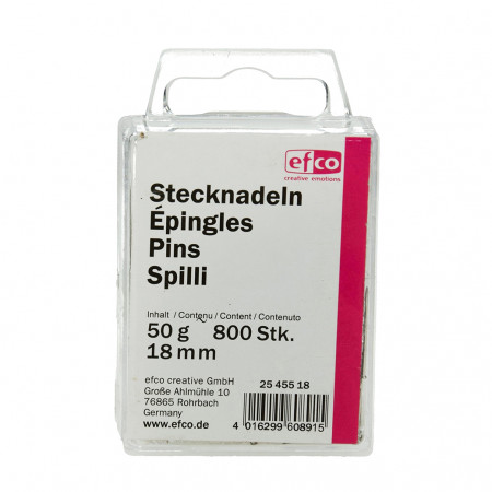 Boite de 50 gr épingles en fer nickelé, 18 mm, env. 800 pièces pour paillettes