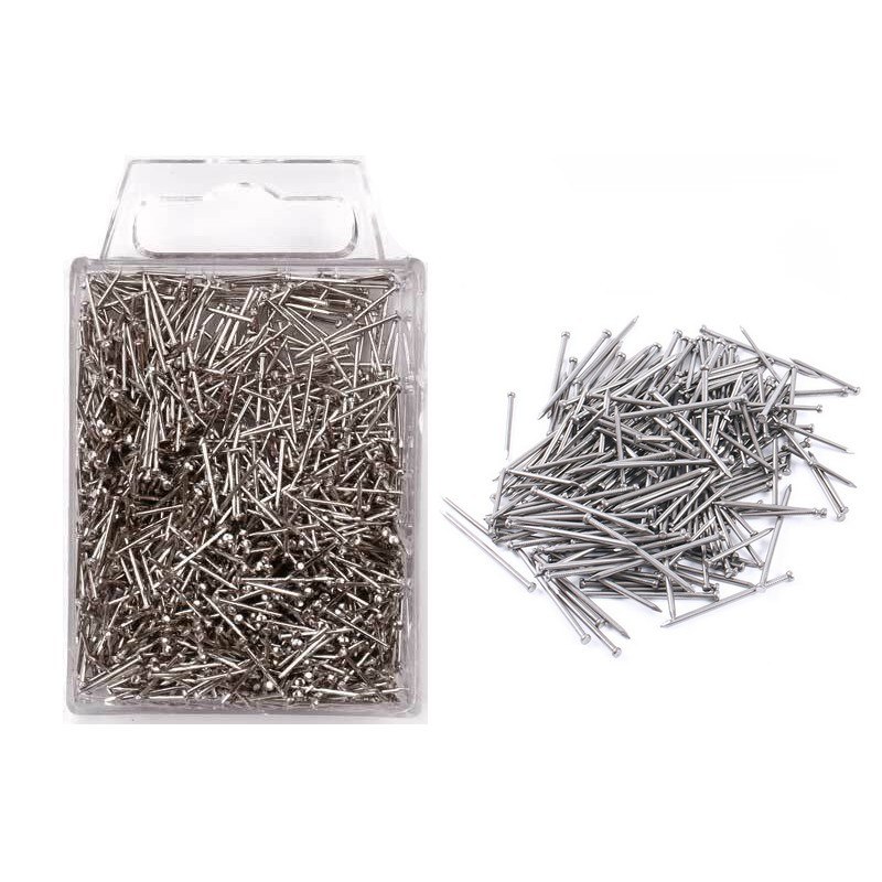 Boite de 50 gr épingles en fer nickelé, 18 mm, env. 800 pièces pour paillettes