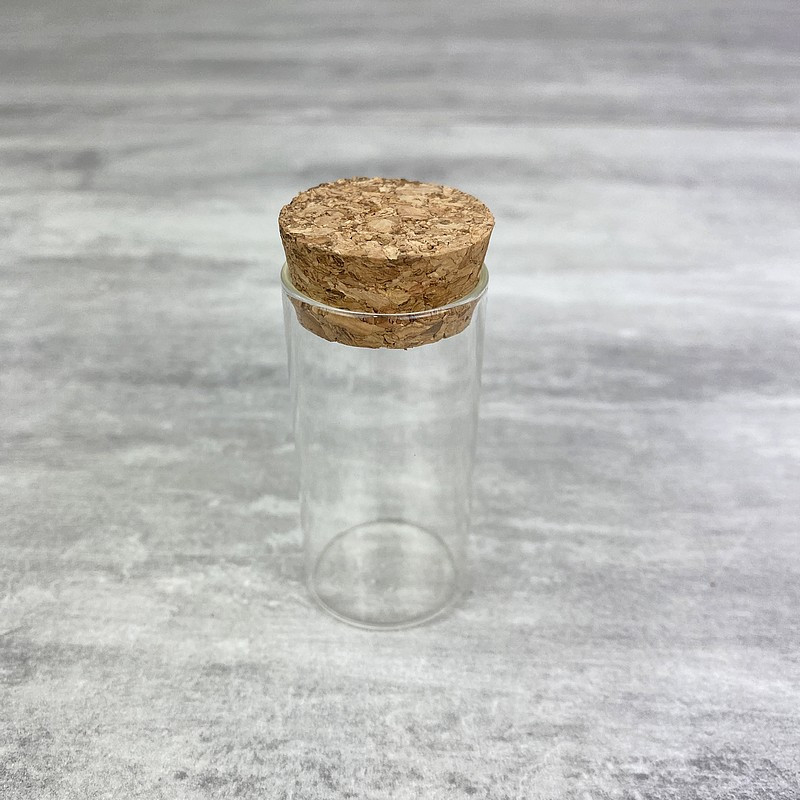 Petit tube en verre de 6 cm avec bouchon de liège, Tube à essai Soliflore diam. 29 mm