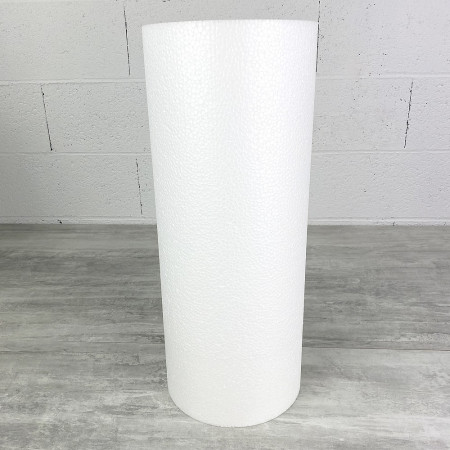 Cylindre en polystyrène diam. 20 x haut. 50 cm, Colonne en Styropor blanc pour présentoir, de densité Pro, 28 kg/ m3