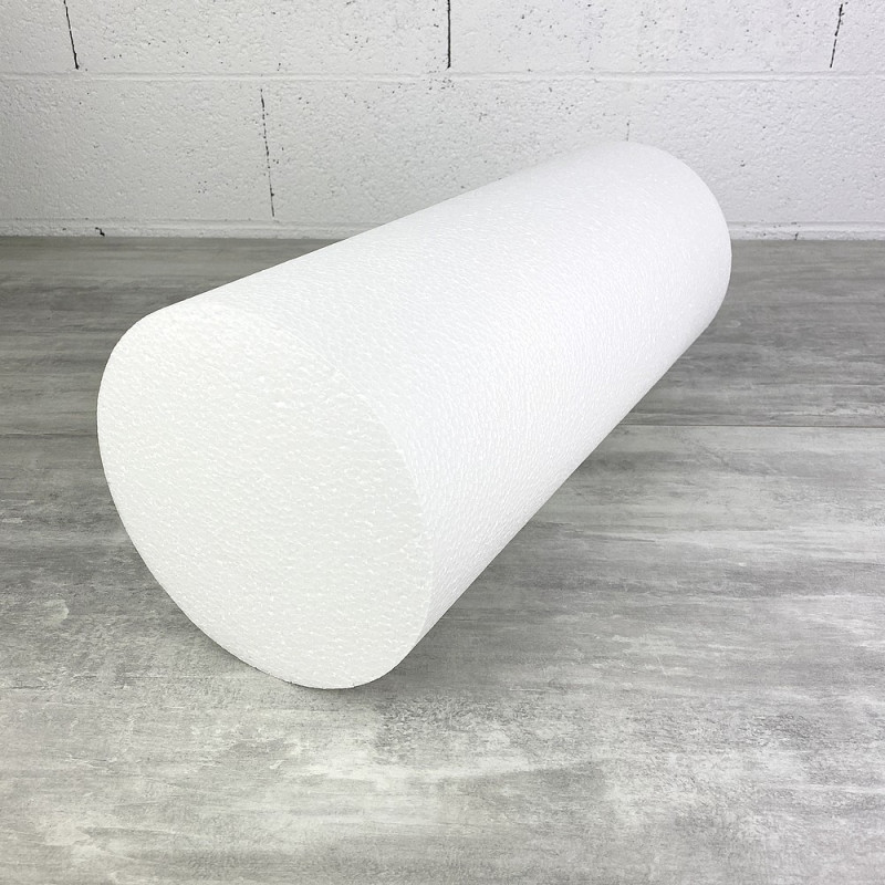 Cylindre en polystyrène diam. 20 x haut. 50 cm, Colonne en Styropor blanc pour présentoir, de densité Pro, 28 kg/ m3