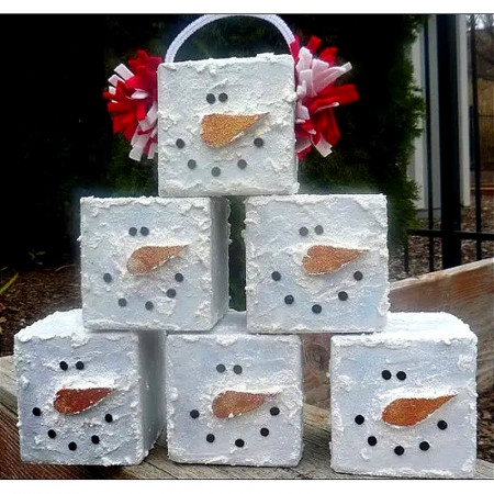 Lot de 10 cubes en polystyrène, 10 cm, Blocs en Styropor blanc à décorer
