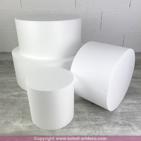 Pièce montée Wedding Cake Hauteur 60 cm, Base Ø 50cm à 20cm, 4 disques de 15cm de haut en Polystyrène