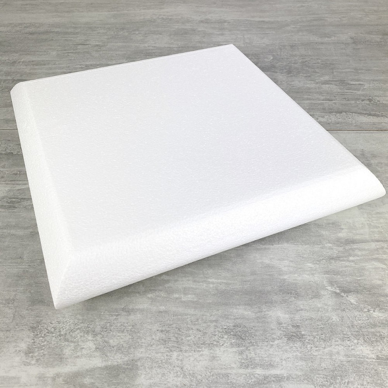 Socle Coussin en polystyrène blanc, Largeur 40 cm x Epais. 7 cm, 28 kg/ m3, dummy pour centre de table