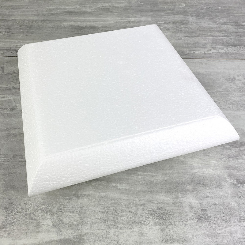 Socle Coussin en polystyrène blanc, Largeur 30 cm x Epais. 7 cm, 28 kg/ m3, dummy pour centre de table