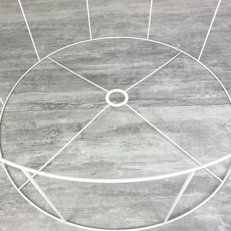 Grande Armature Ronde blanche Haut. 25 cm et Diam. 60 cm, Douille E27, 38mm suspension Abat-jour