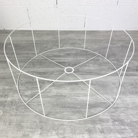 Grande Armature Ronde blanche Haut. 25 cm et Diam. 60 cm, Douille E27, 38mm suspension Abat-jour