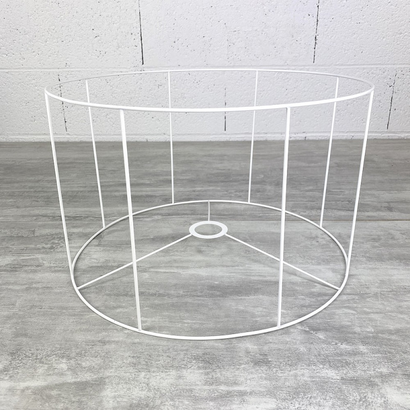 Armature Ronde blanche Haut. 25 cm et Diam. 40 cm, Douille E27, 38mm pour Abat-jour