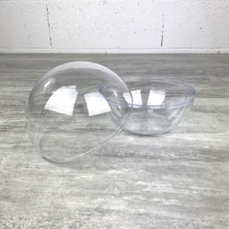 Lot 5 Boules plastique Ø 9 cm à fond plat sécable, Contenants cristal transparent séparable