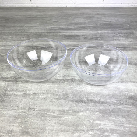 4 Transparente Kunststoff-Kugeln stehend Ø 14cm, trennbar, Plastikbehälter