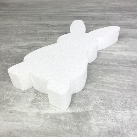 Lapin en polystyrène, haut. 31 cm, épais. 3,9 cm, grande silhouette 2D, pâques