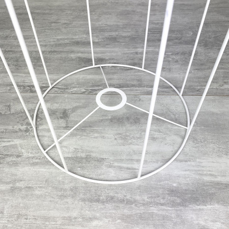 Armature Ronde blanche pour Abat-jour, Hauteur 60 cm et Diam. 30 cm, Douille E27, 38mm, colonne