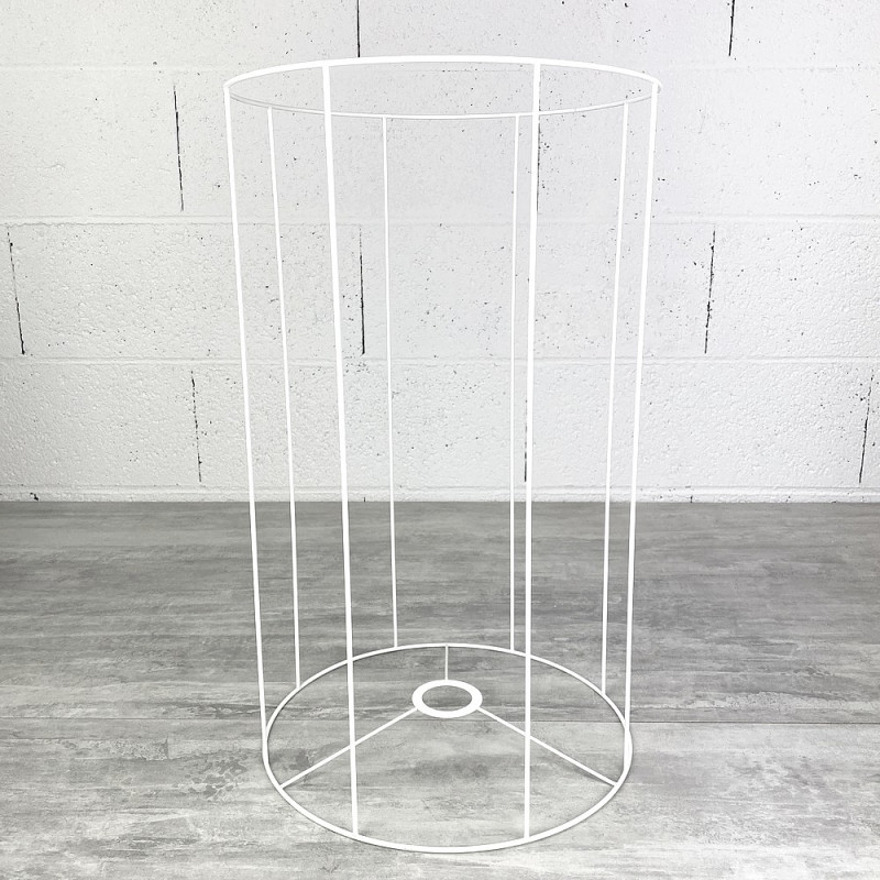 Armature Ronde blanche pour Abat-jour, Hauteur 50 cm et Diam. 30 cm, Douille E27, 38mm, colonne