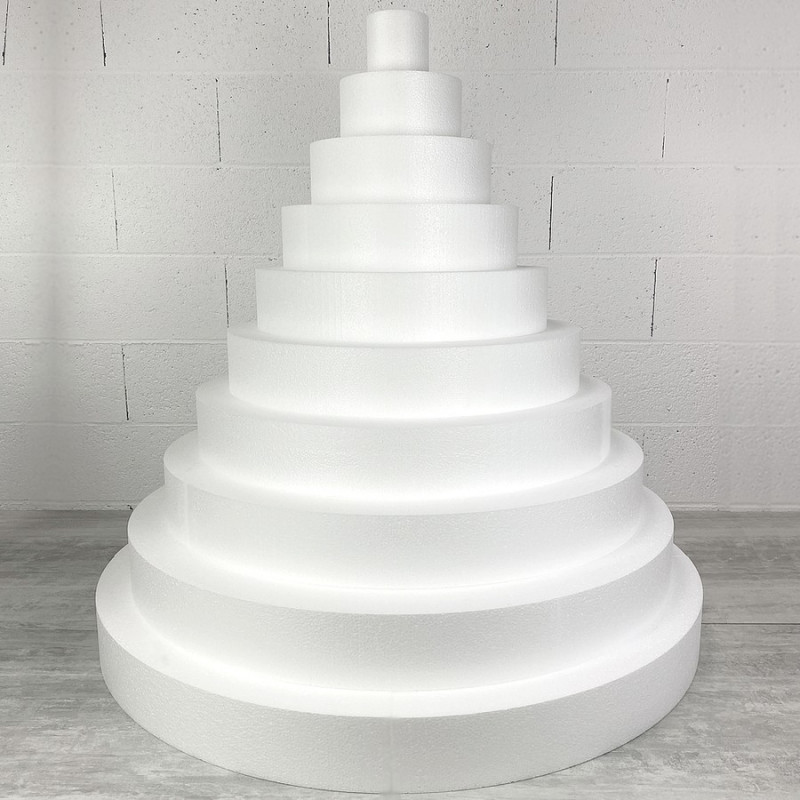 Méga Pièce montée Wedding Cake XXL en polystyrène Pro, 100 cm de haut, Base Ø 100cm à 10cm, 10 étages