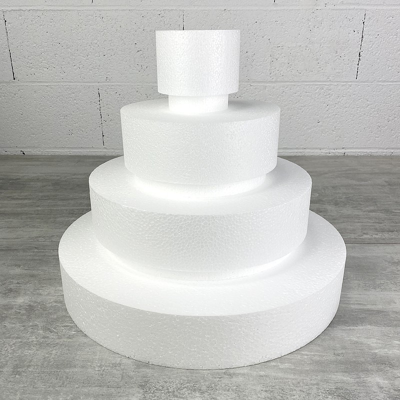 Petite Pièce montée Wedding Cake, Hauteur 34 cm, Base Ø 40cm à 10cm, 4 étages en Polystyrène