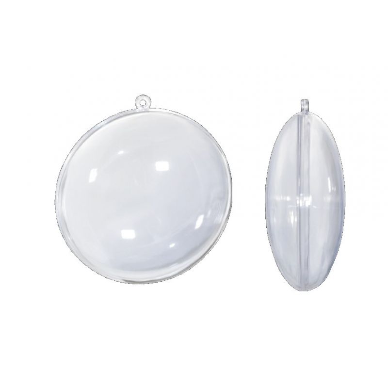 Lot de 5 Médaillons Ø 9 cm en plastique cristal transparent séparable, Contenants alimentaire sécables