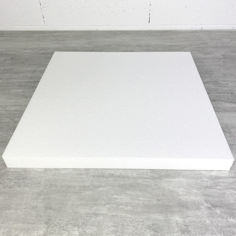 Quadratische Basis Styropor, 50x50 cm, Höhe. 4 cm, Schnullerstützpolster Dichte pro