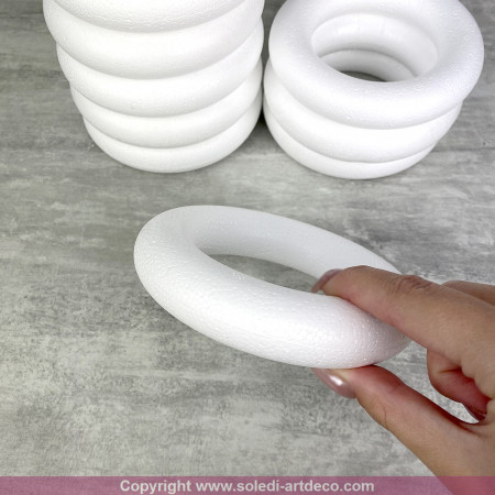 Set aus 10 Styroporringe weiß Ø 12 cm, hohe Materialdichte