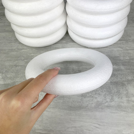 Lot de 10 Anneaux / Couronnes polystyrène plein diam. 17 cm, Bouées haute densité, déco de l'avent