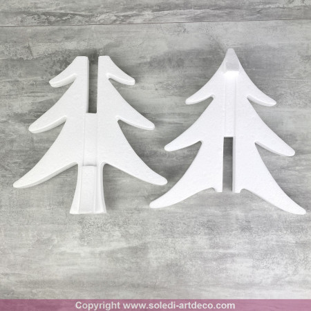 Sapin en polystyrène, hauteur 30 cm, arbre de noël à assembler 2 parties
