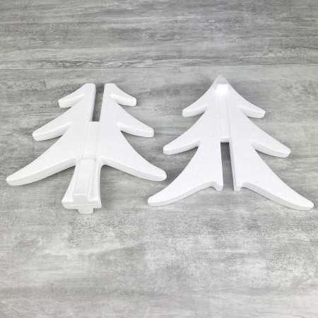 Sapin en polystyrène, hauteur 30 cm, arbre de noël à assembler 2 parties