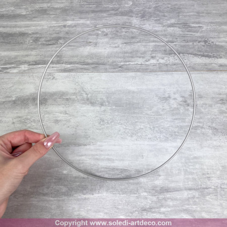 Cercle métallique gris acier, diam. 20 cm pour abat-jour, Anneau epoxy argenté mat Attrape rêves