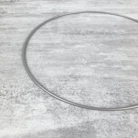 Cercle métallique gris acier, diam. 20 cm pour abat-jour, Anneau epoxy argenté mat Attrape rêves