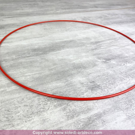 Cercle métallique rouge, diam. 40 cm pour abat-jour, Anneau epoxy Attrape rêves