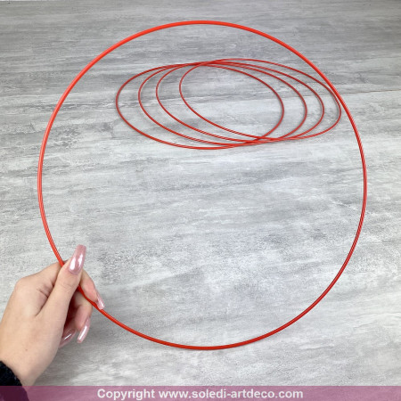 Set aus 5 roten Metallkreisen, Durchm. 30 cm für Lampenschirm, Epoxidringe Dreamcatcher