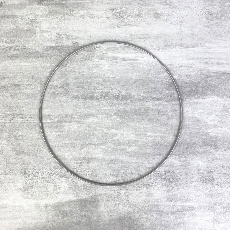 Cercle métallique gris acier, diam. 20 cm pour abat-jour, Anneau epoxy argenté mat Attrape rêves
