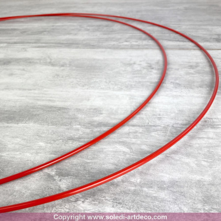 Lot de 2 grands Cercles métalliques rouge, diam. 50 cm pour abat-jour, Anneaux epoxy Attrape rêves