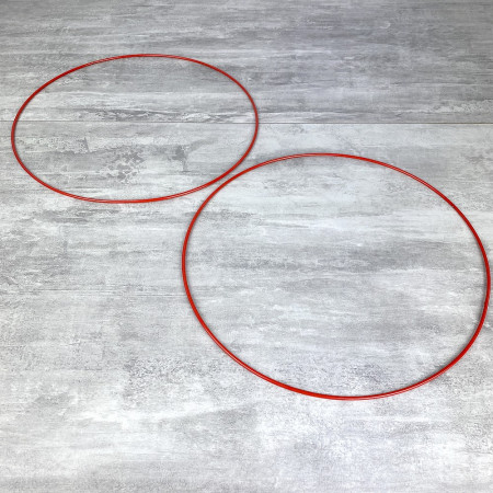 Set aus 2 roten Metallkreisen, Durchm. 30 cm für Lampenschirm, Epoxidringe Dreamcatcher
