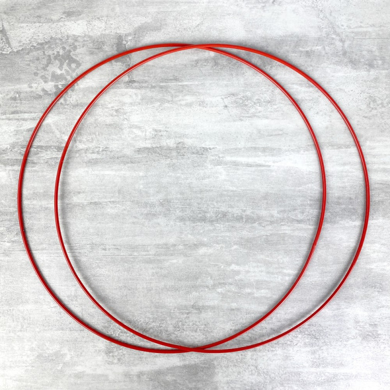 Lot de 2 Cercles métalliques rouge, diam. 30 cm pour abat-jour, Anneaux epoxy Attrape rêves