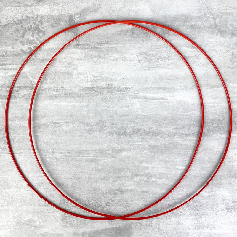 Lot de 2 Cercles métalliques rouge, diam. 40 cm pour abat-jour, Anneaux epoxy Attrape rêves