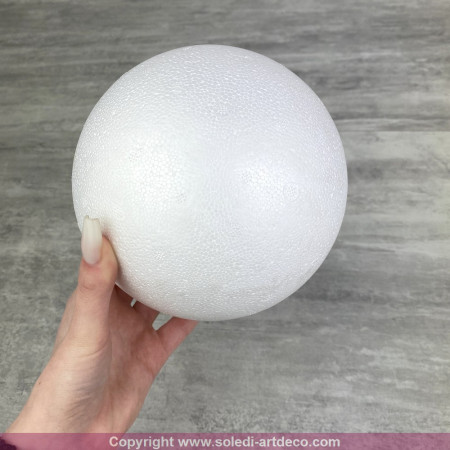 Lot de 4 boules pleines en polystyrène diamètre 15 cm, Styropor blanc densité professionnelle