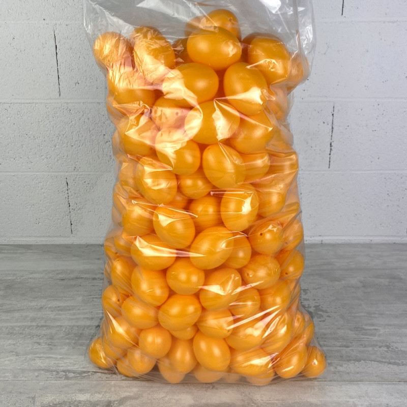Lot XXL 250 Oeufs en plastique Orange clémentine, hauteur 6 cm, déco de Pâques et chasse aux oeufs