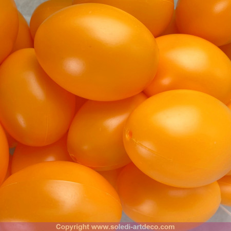 Lot XXL 250 Oeufs en plastique Orange clémentine, hauteur 6 cm, déco de Pâques et chasse aux oeufs