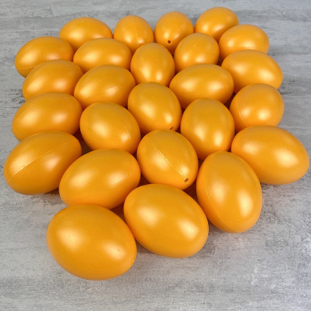 Lot XXL 250 Oeufs en plastique Orange clémentine, hauteur 6 cm, déco de Pâques et chasse aux oeufs