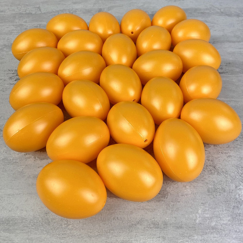 Set mit 25 Kunststoff-Eiern, Orange Clementine, Höhe 6 cm, Osterdeko und Eiersuche