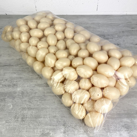 XXL Beutel 250 Elfenbeincreme Plastikeier, Höhe 6 cm, Osterdeko und Eiersuche