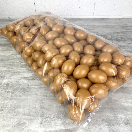 Lot XXL 250 Oeufs en plastique brun Noisette, hauteur 6 cm, déco de Pâques et chasse aux oeufs