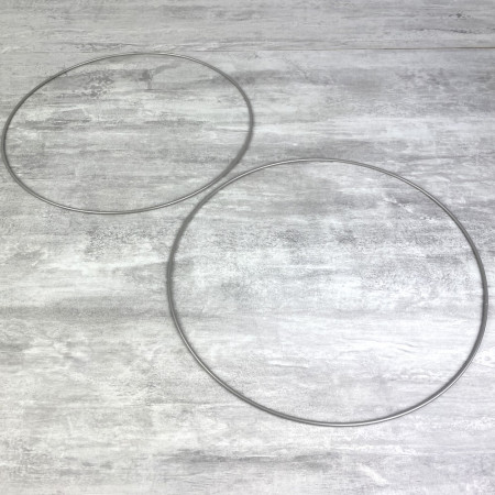 Lot de 2 Cercles métalliques gris acier, diam. 30 cm pour abat-jour, Anneaux argenté mat epoxy Attrape rêves