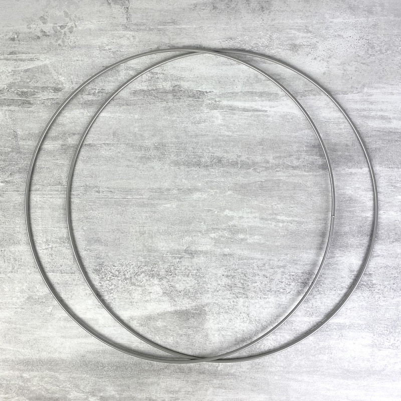 Lot de 2 Cercles métalliques gris acier, diam. 30 cm pour abat-jour, Anneaux argenté mat epoxy Attrape rêves
