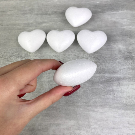 Lot de 5 petits coeurs 3D bombés en polystyrène, 5 cm, densité pro