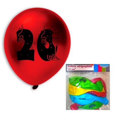30 Luftballons Geburtstag 20 Jahre, Durchm. 28 cm, Metallicfarben