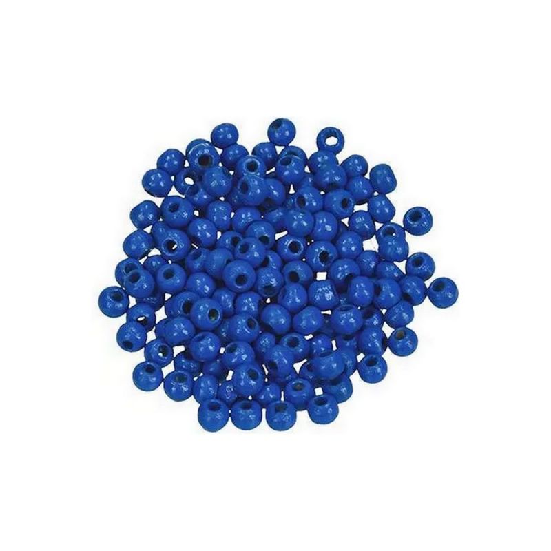 Gros lot 330 Perles en bois Bleu moyen, diam. 6 mm, perçage 2 mm